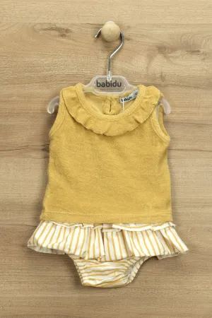 "Addie" Blouse & Striped Ruffle Bloomers