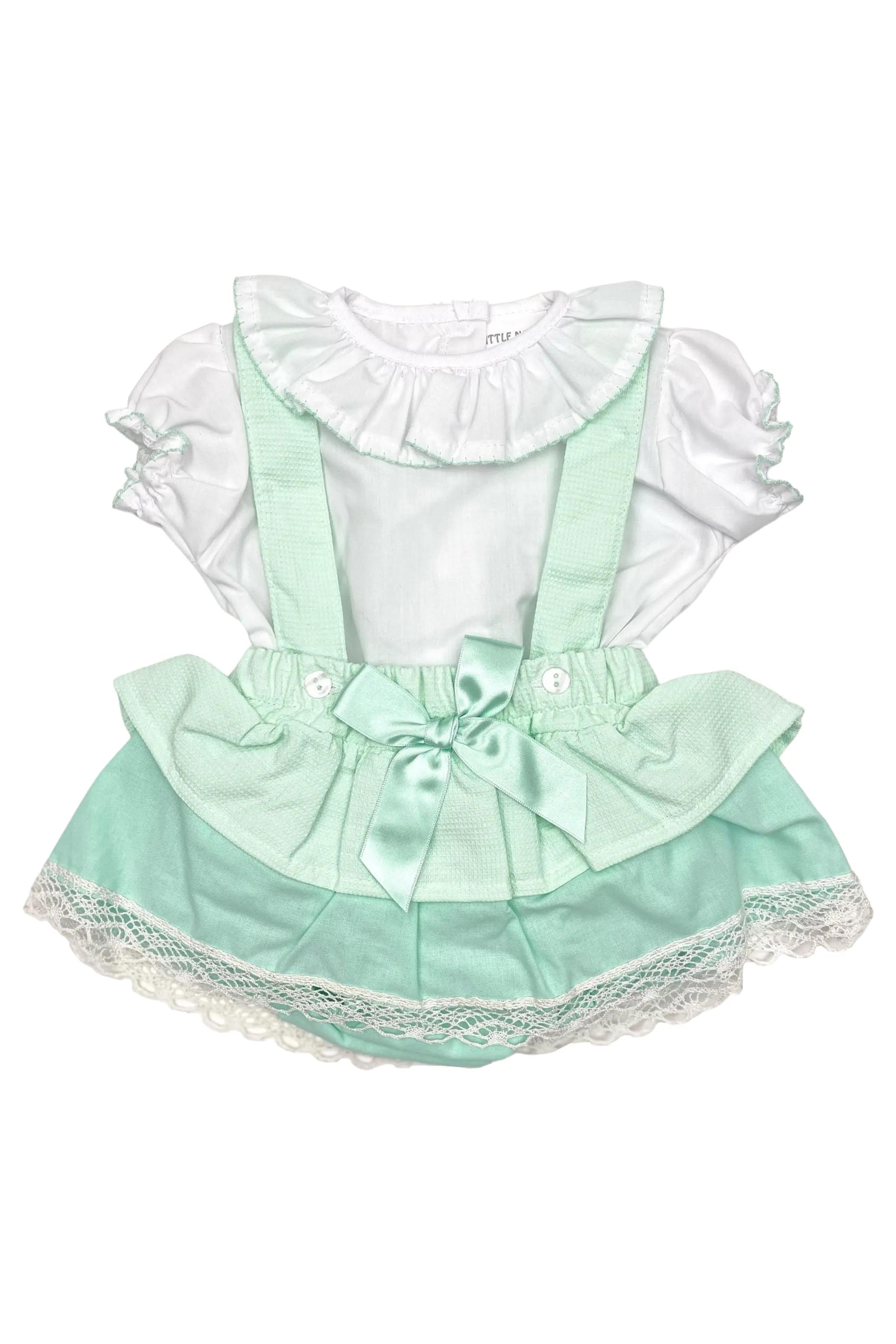 "Chloe" Blouse & Mint Bloomer Skirt