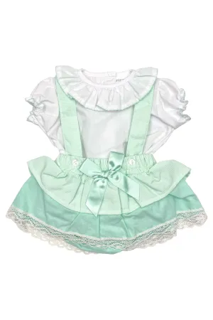 "Chloe" Blouse & Mint Bloomer Skirt