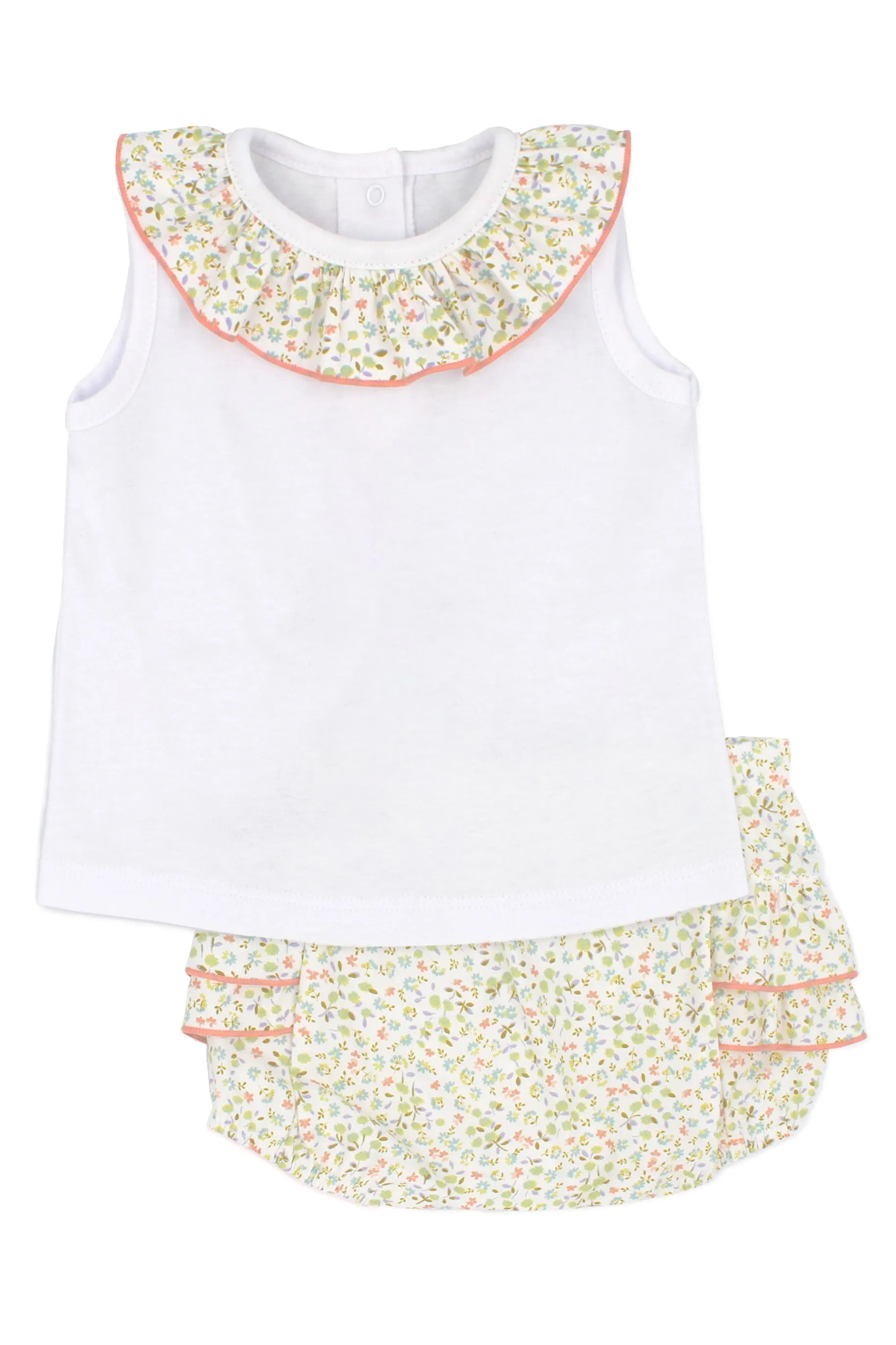 "Esther" Sage Green Floral Blouse & Bloomers