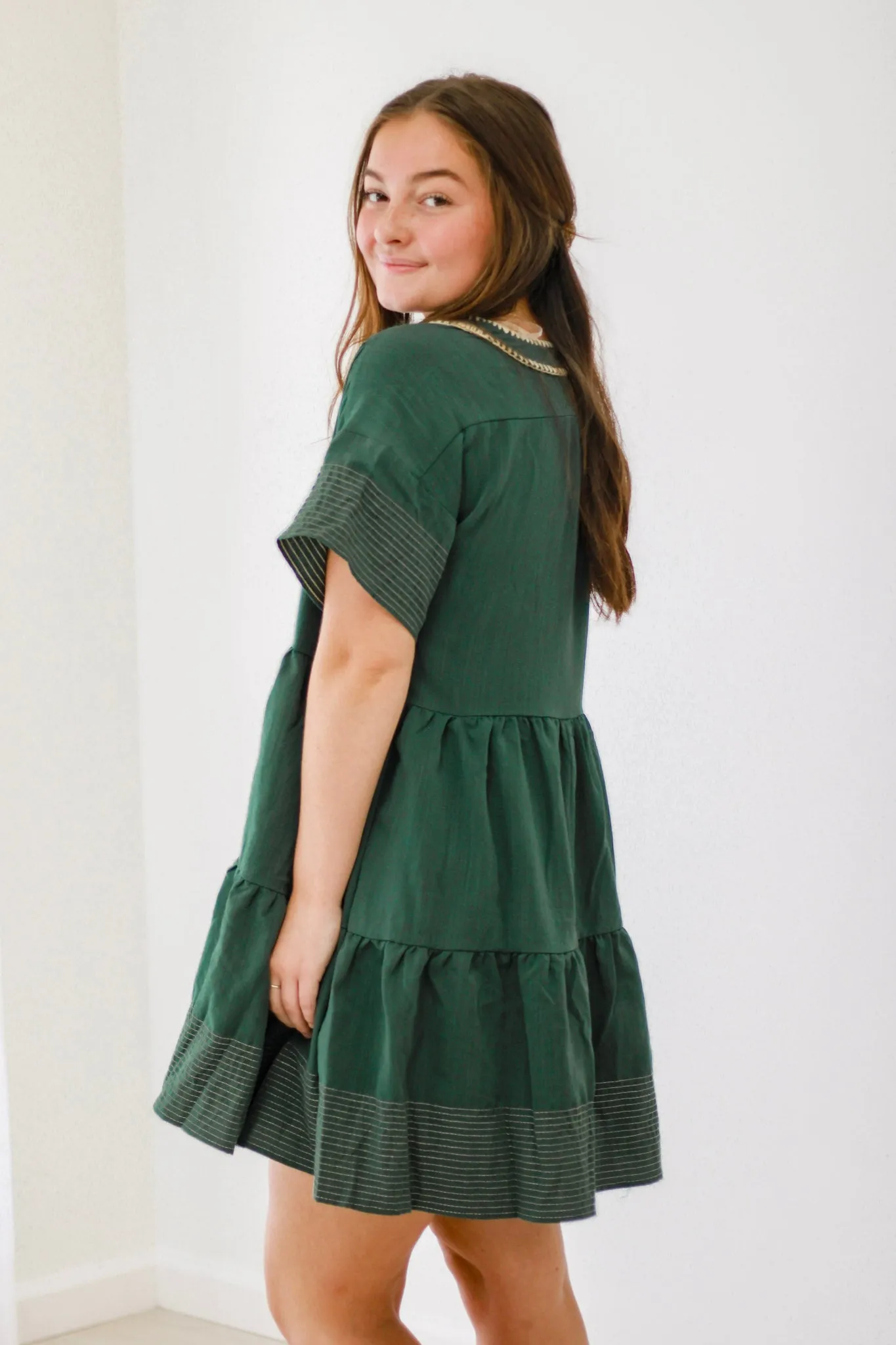 Radiant Days Dress in Hunter Green