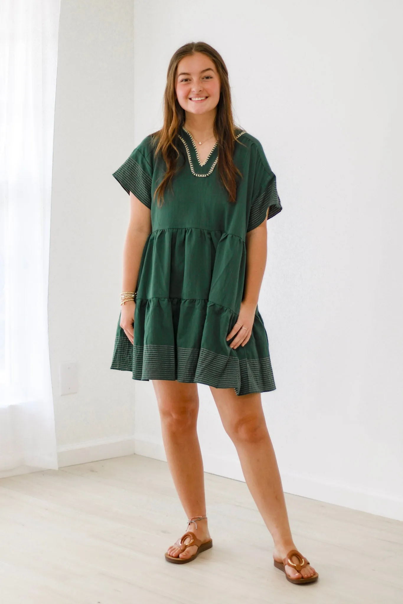 Radiant Days Dress in Hunter Green