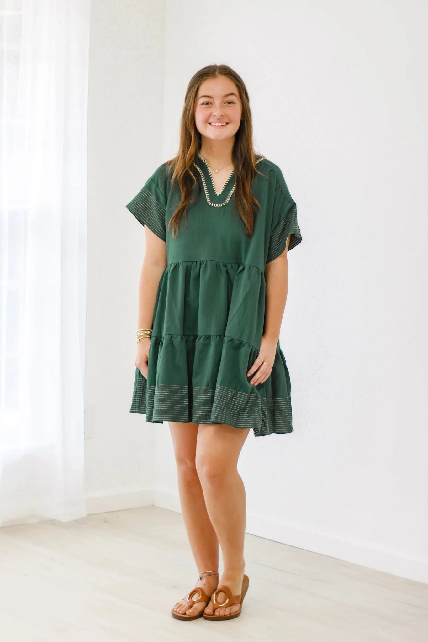 Radiant Days Dress in Hunter Green