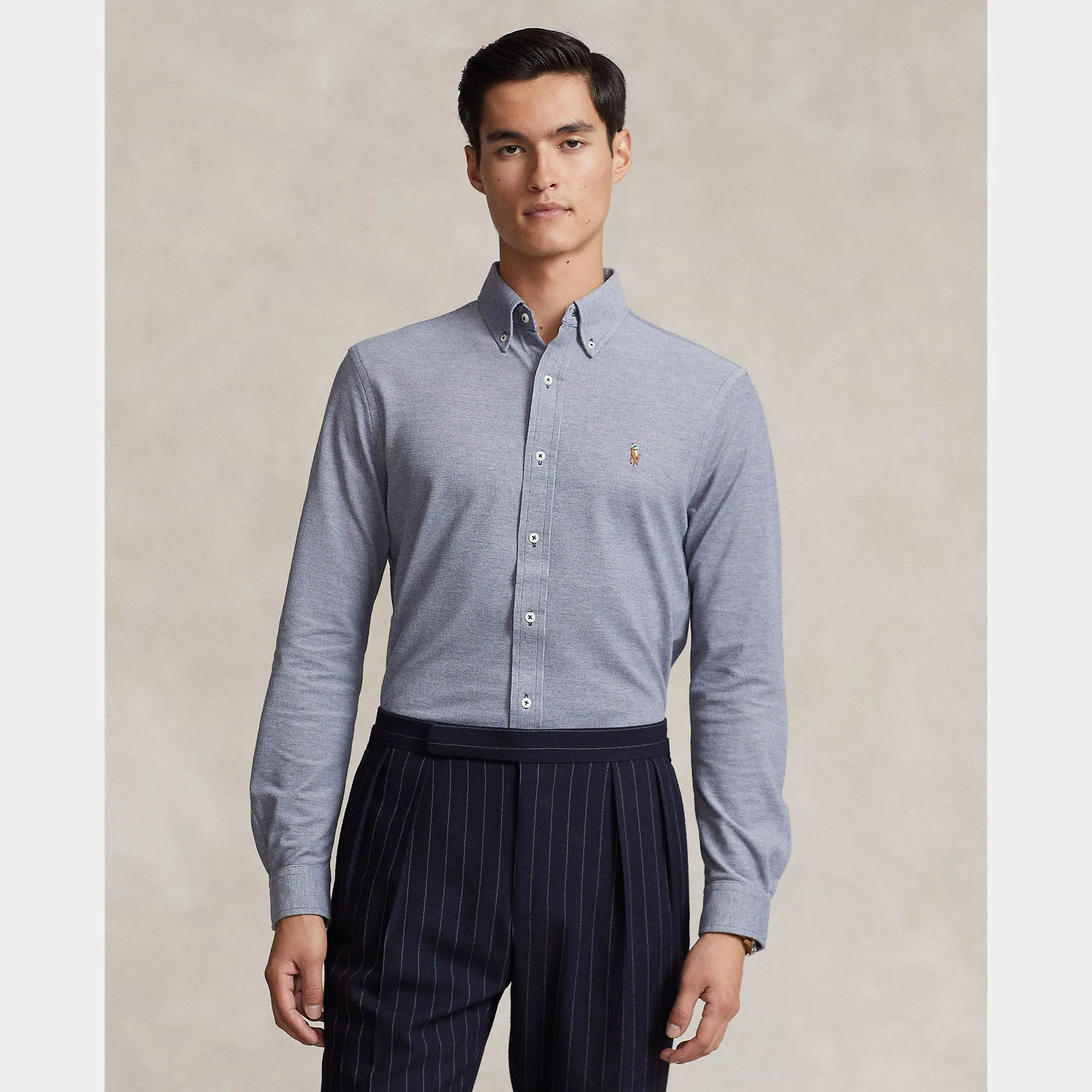 Ralph Lauren Mens Oxford mesh shirt Newport Navy