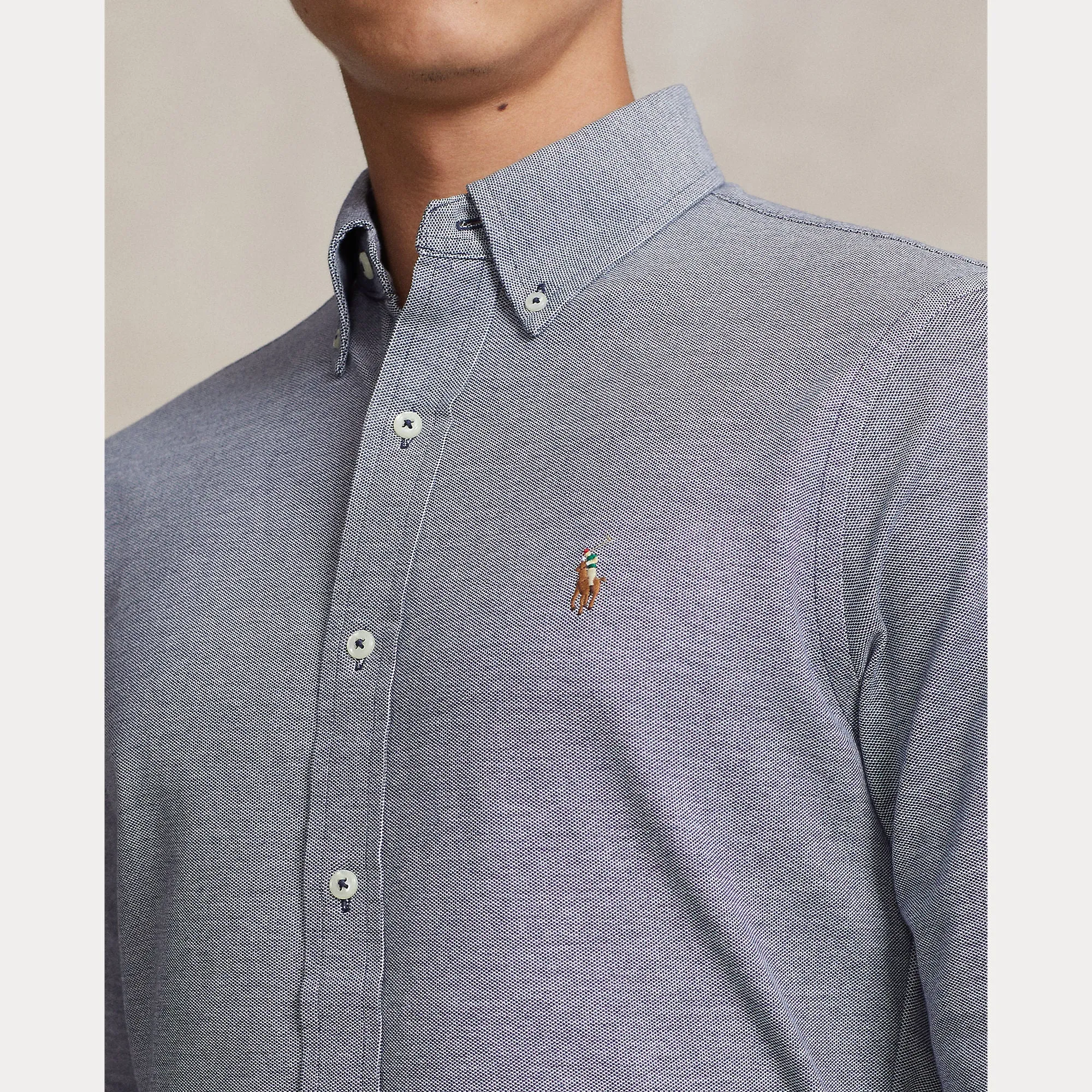 Ralph Lauren Mens Oxford mesh shirt Newport Navy