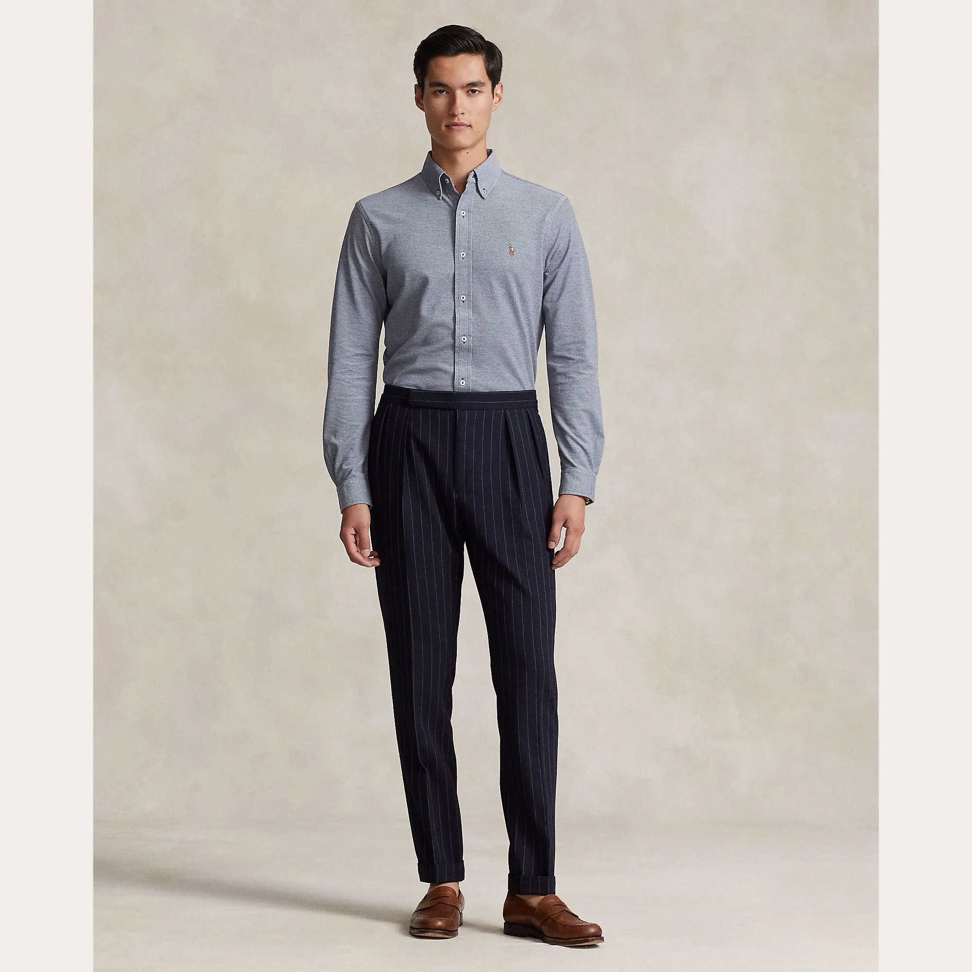Ralph Lauren Mens Oxford mesh shirt Newport Navy