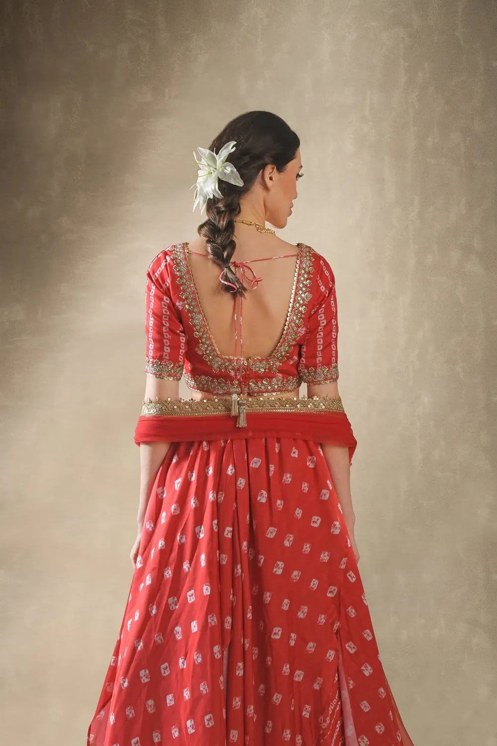 Red And Gold Lehenga Set