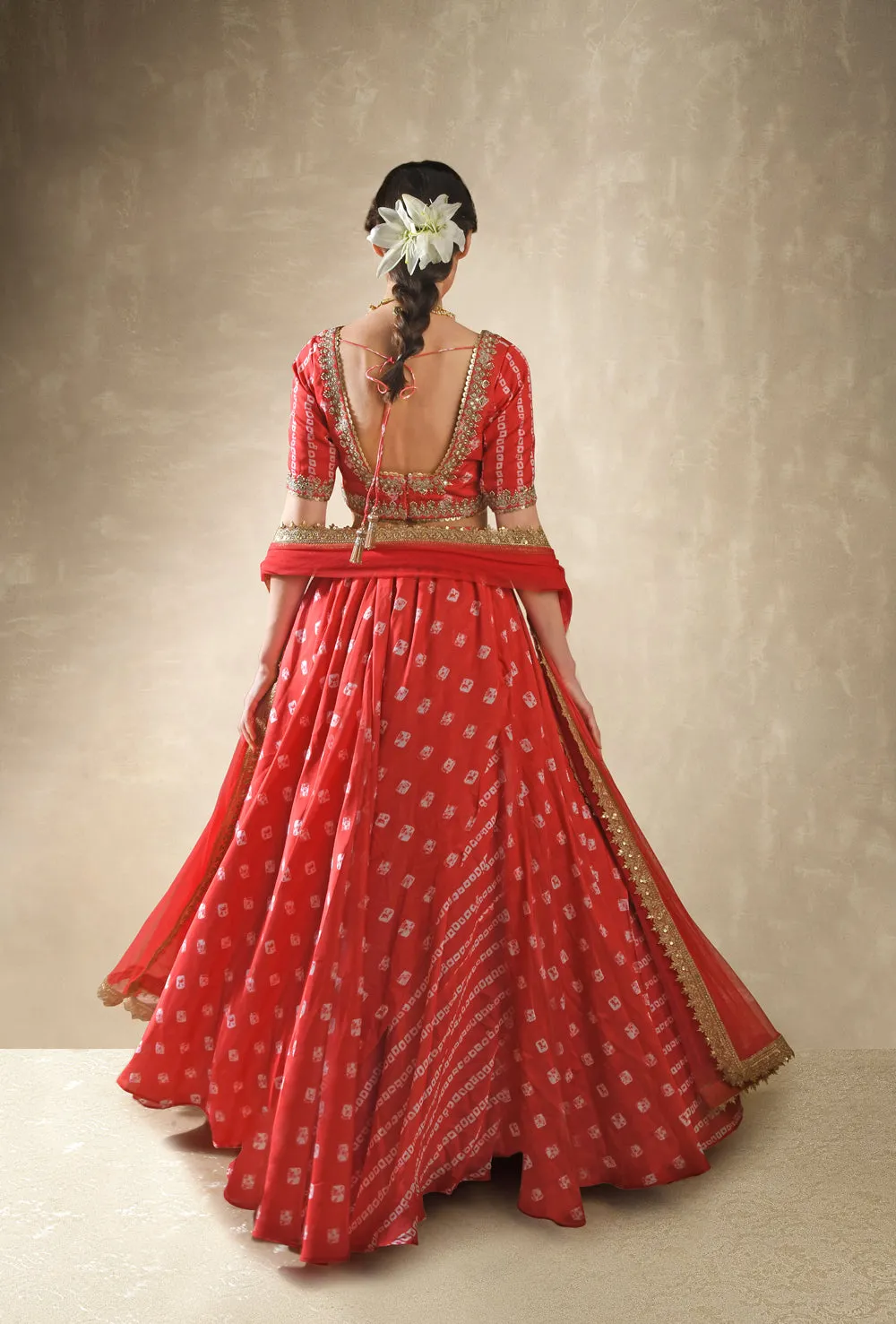 Red And Gold Lehenga Set