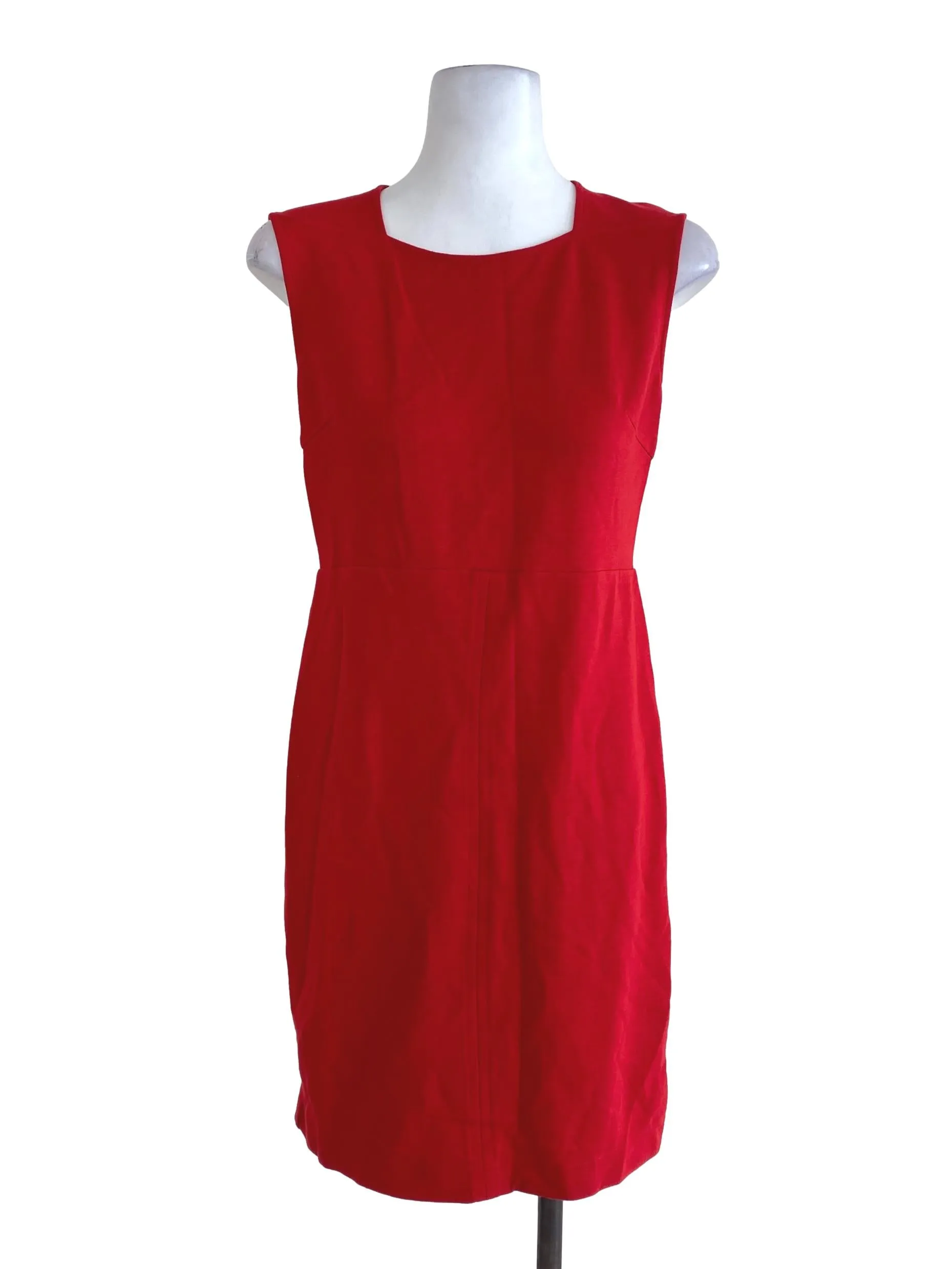 Red Plain Sheath Dress