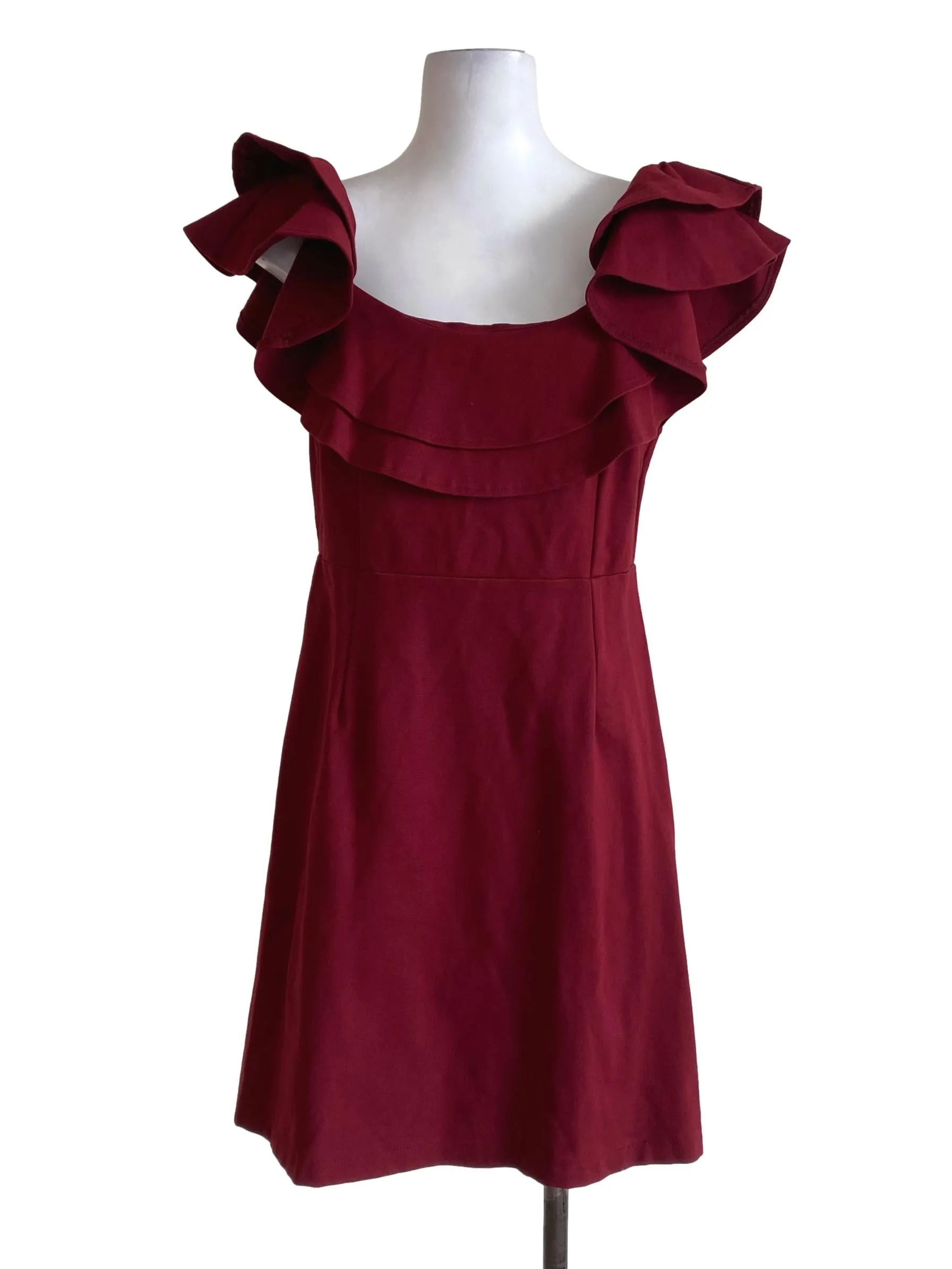 Red Ruffle Sheath Dress