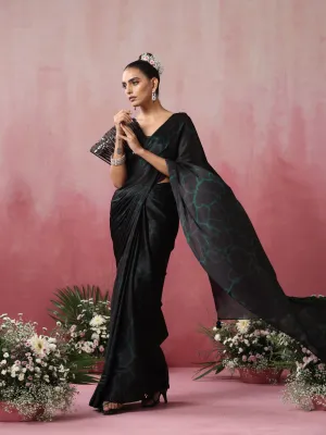 Reflections Purple Green Dual Shade Butter Satin Saree