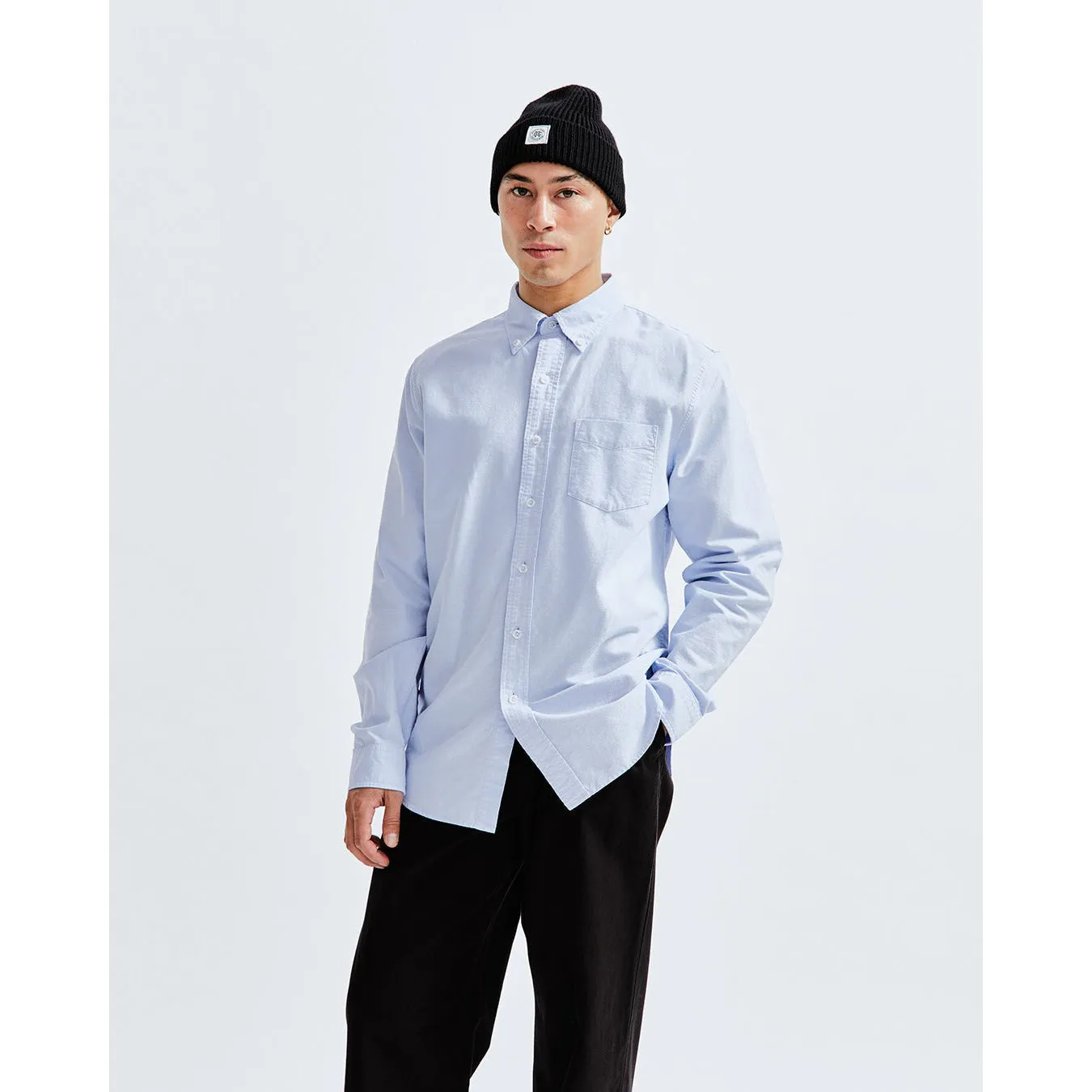 Reigning Champ Men Woven Windsor Oxford Shirt Light Blue RC-8000-LBLU