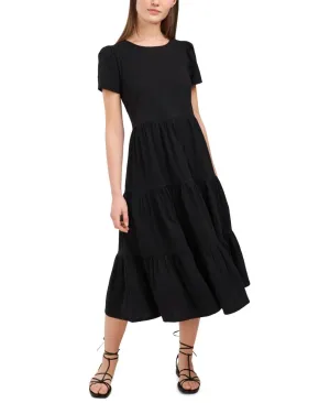 Riley & Rae Womens Lacey Tiered Puff-Sleeve Dress 2321705