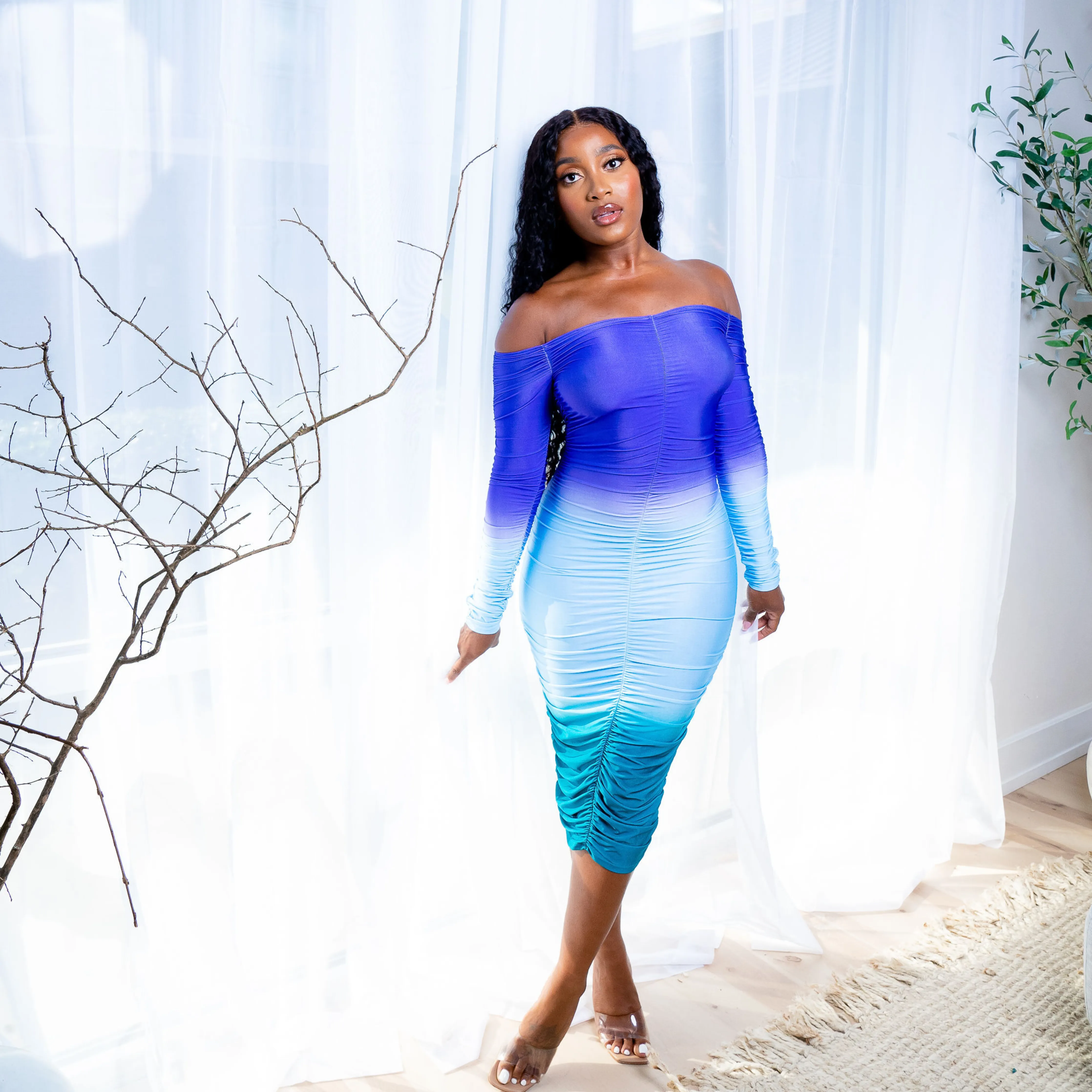 Rissa Off-Shoulder Midi Dress