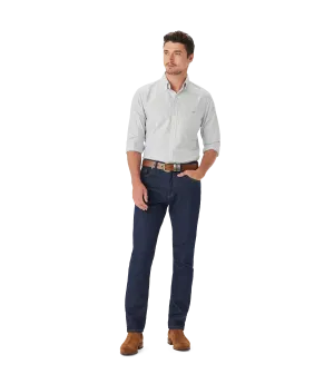 R.M. Williams Regular Oxford Stripe BDC Shirt - Navy/White