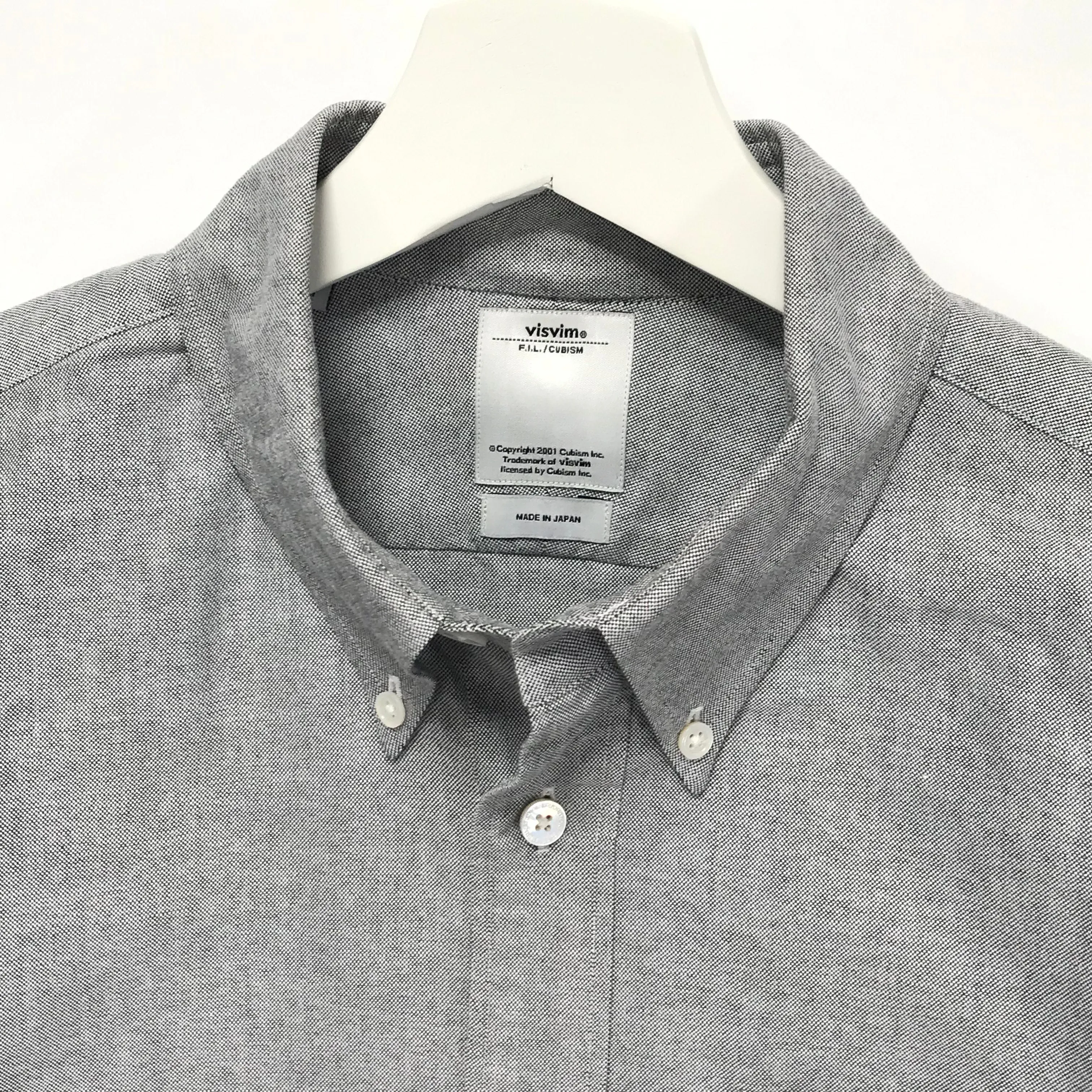 [S] Visvim V V L/S B.D. Shirt Woven Hem Grey