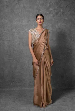 Satin Georgette Sequin Saree