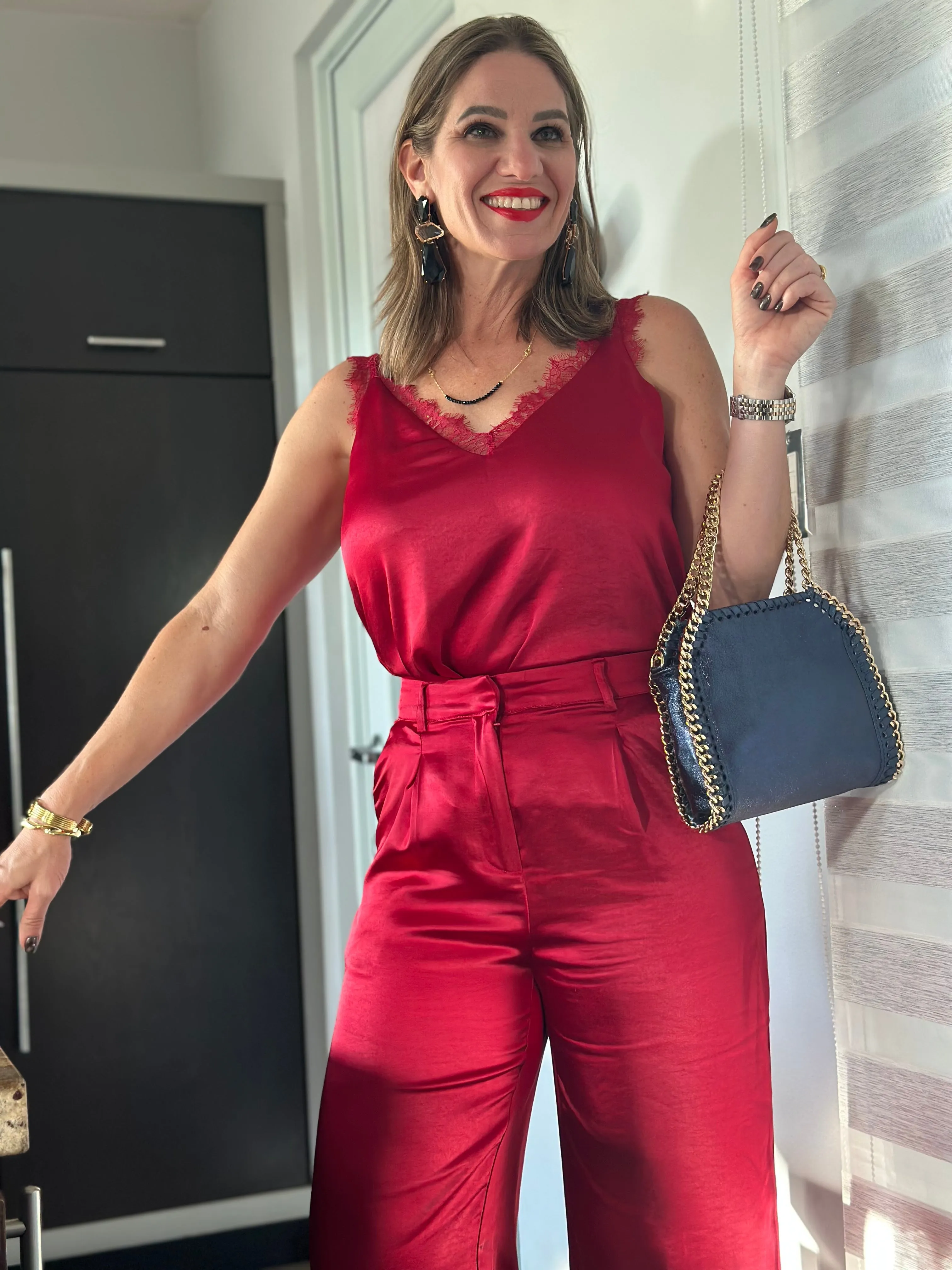 Satin Red Top