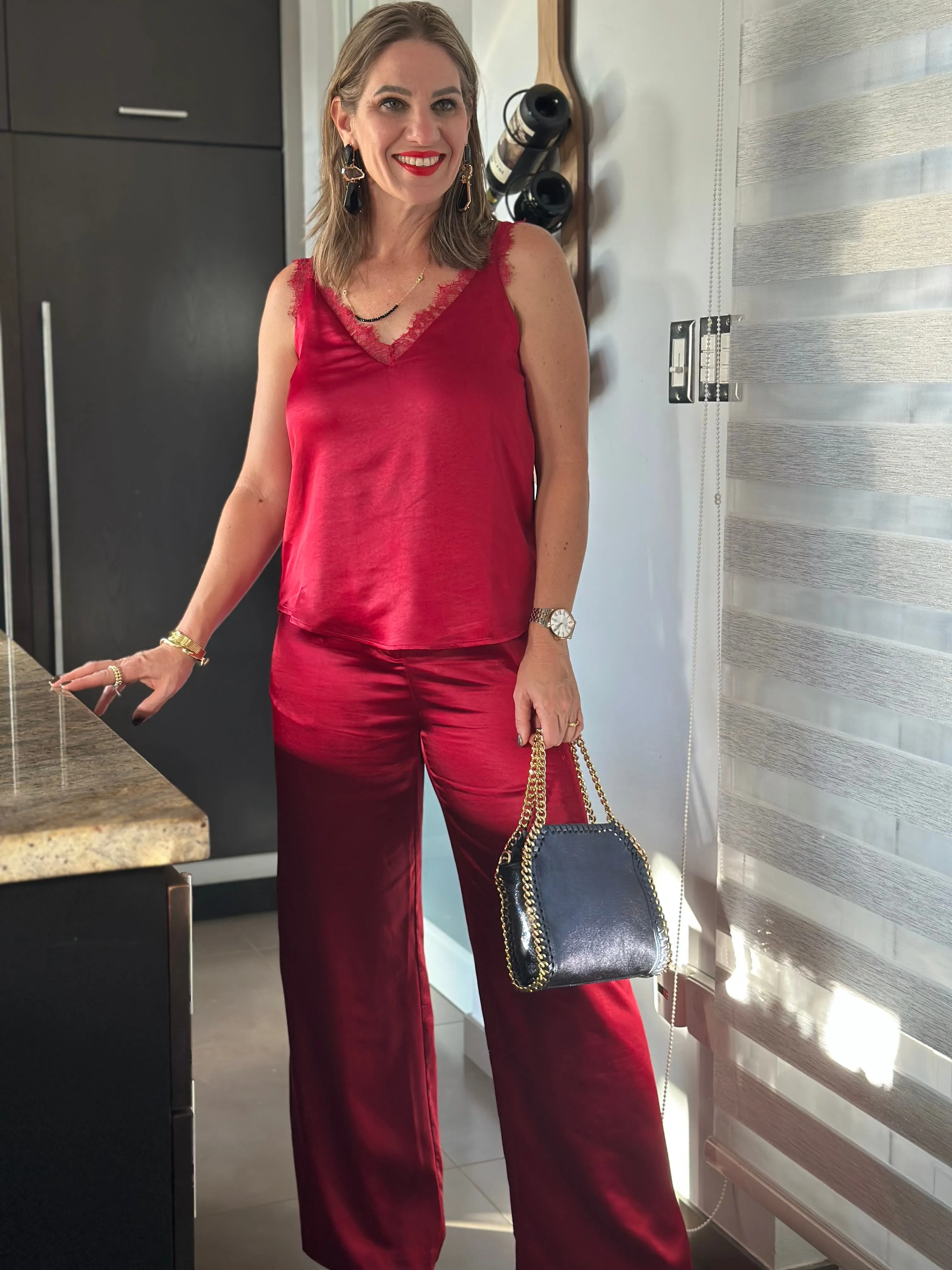 Satin Red Top