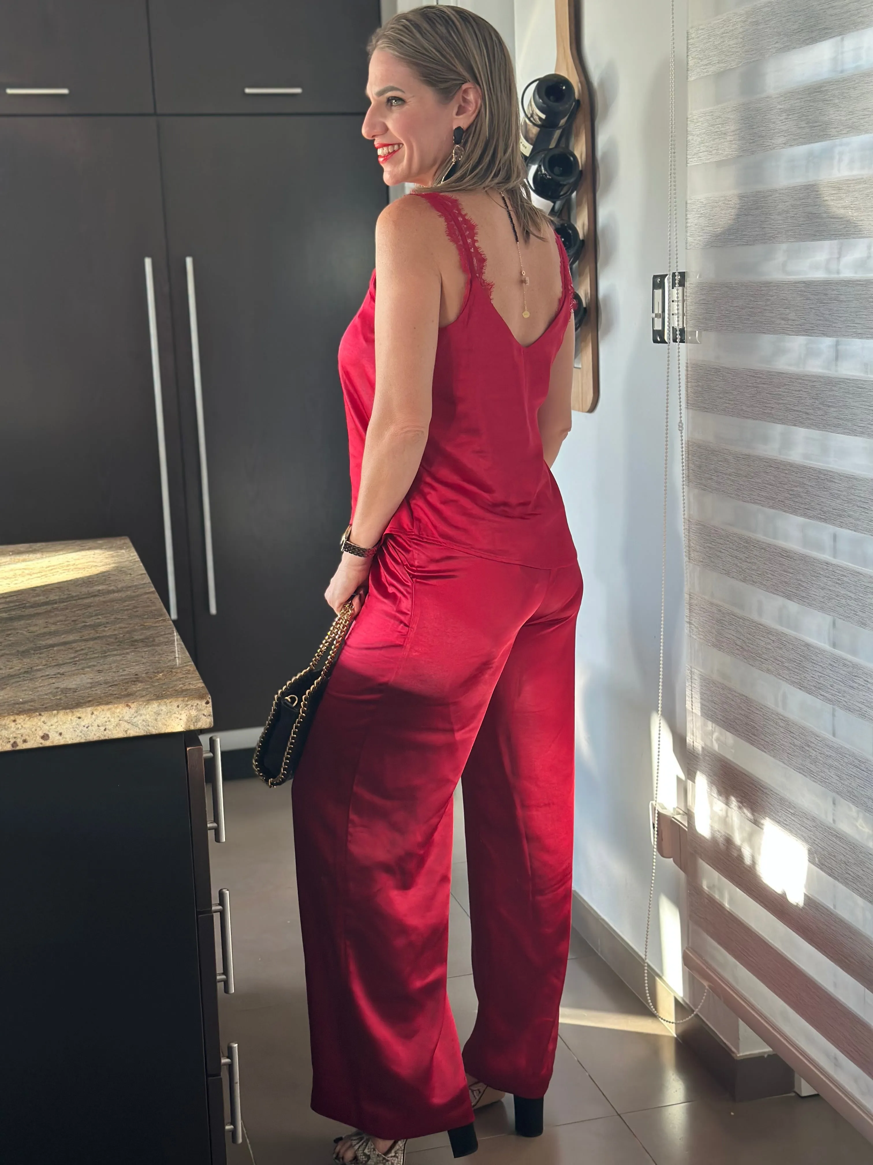 Satin Red Top