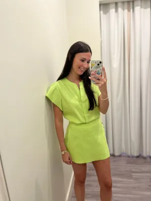 SE2524 Lime linen blouse