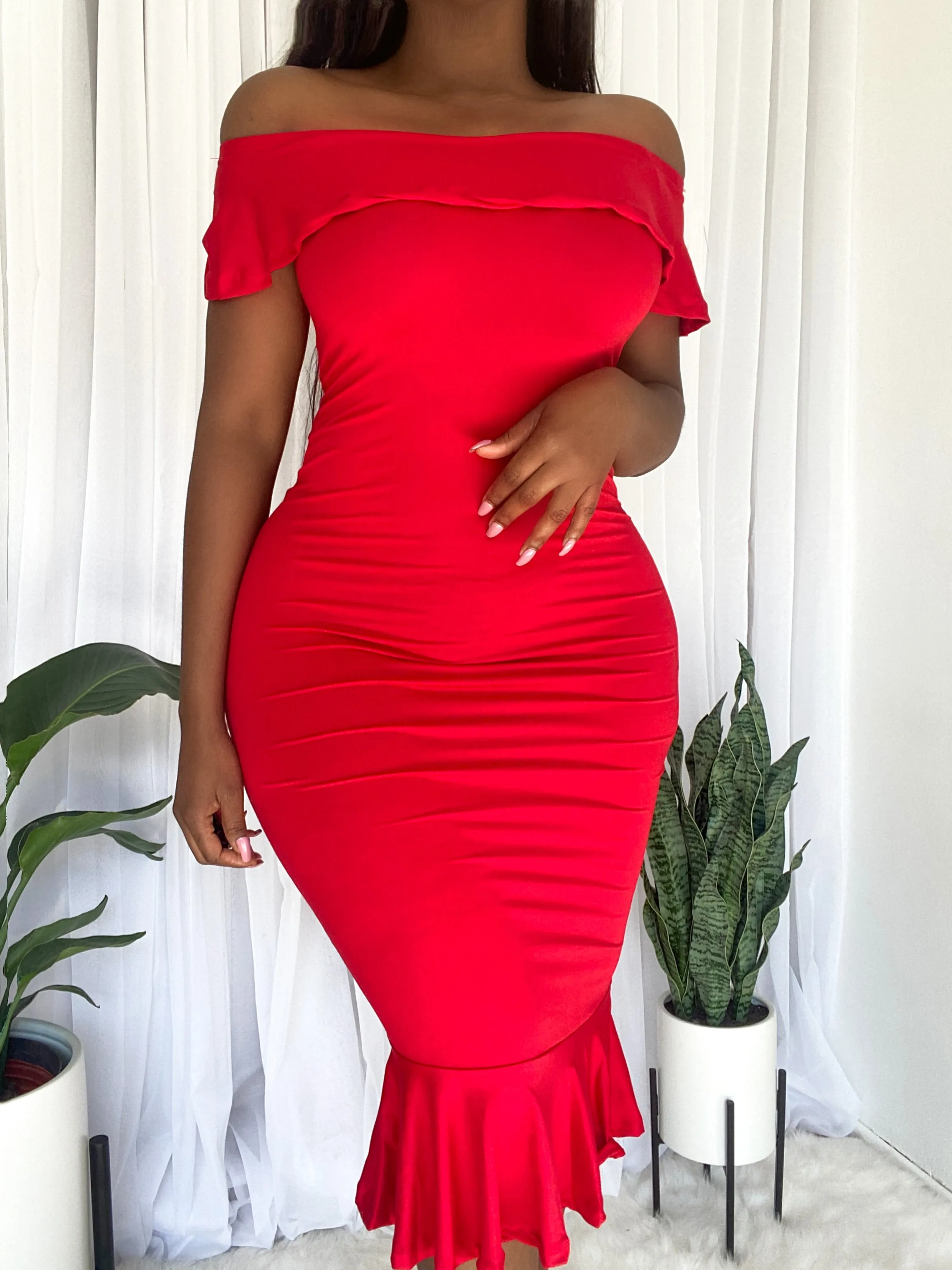 SERENA OFF-SHOULDER COTTON | DRESS