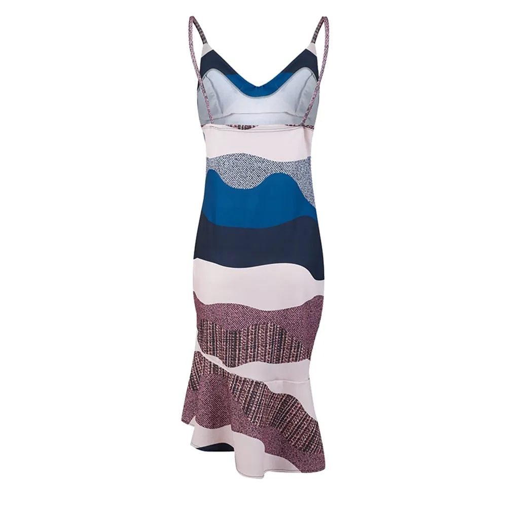 Sexy Deep V Neck Sleeveless Strap Dress