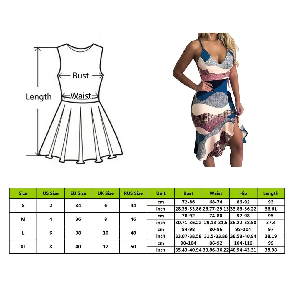 Sexy Deep V Neck Sleeveless Strap Dress