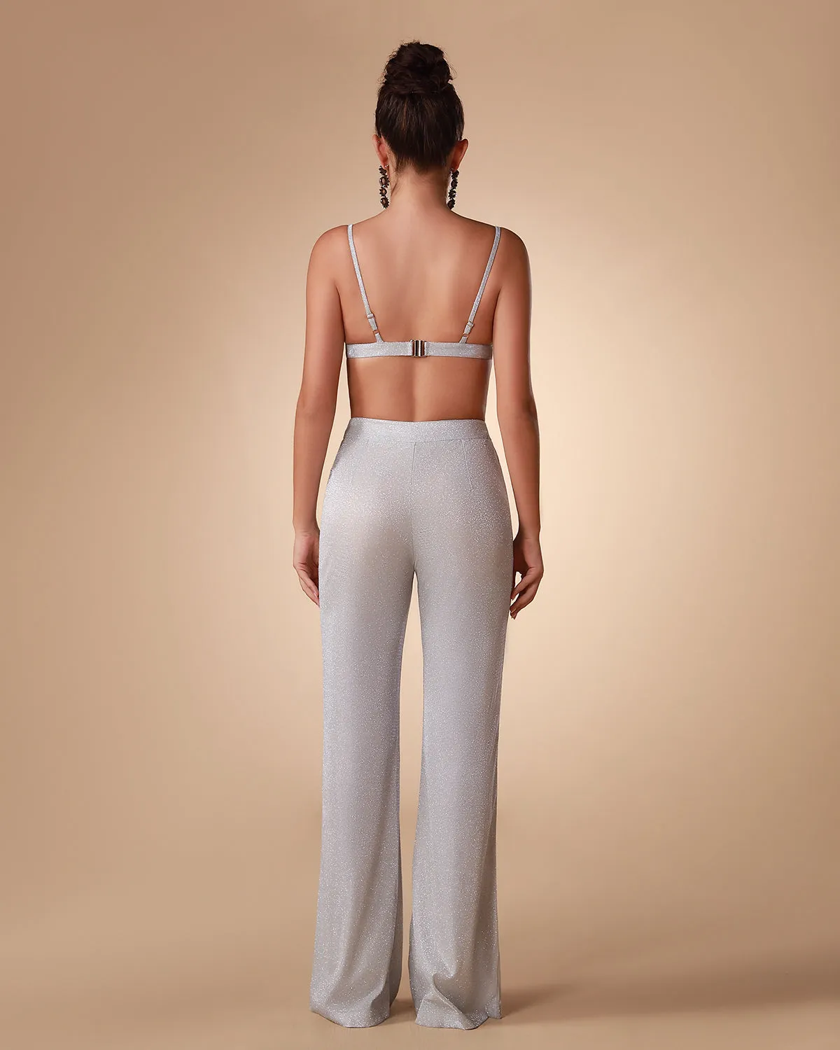 Sexy Glitter High Waist Three-Piece Set