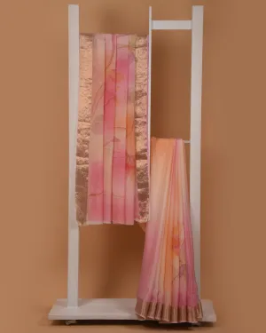 Shades of Pink Chinon Crepe Printed Saree With Georgette Blend Blouse