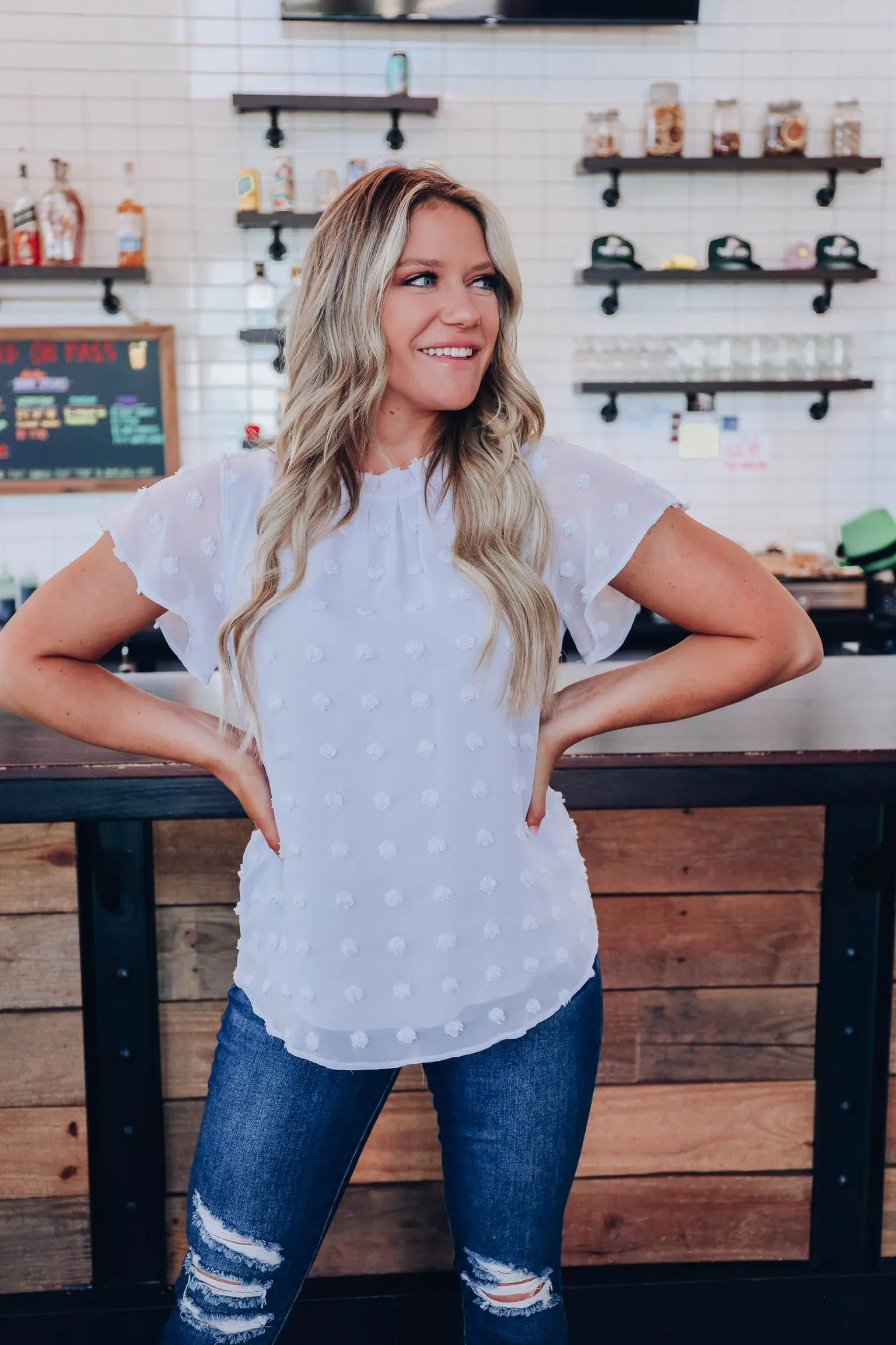 Shayla Swiss Dot Chiffon Blouse - Lavender
