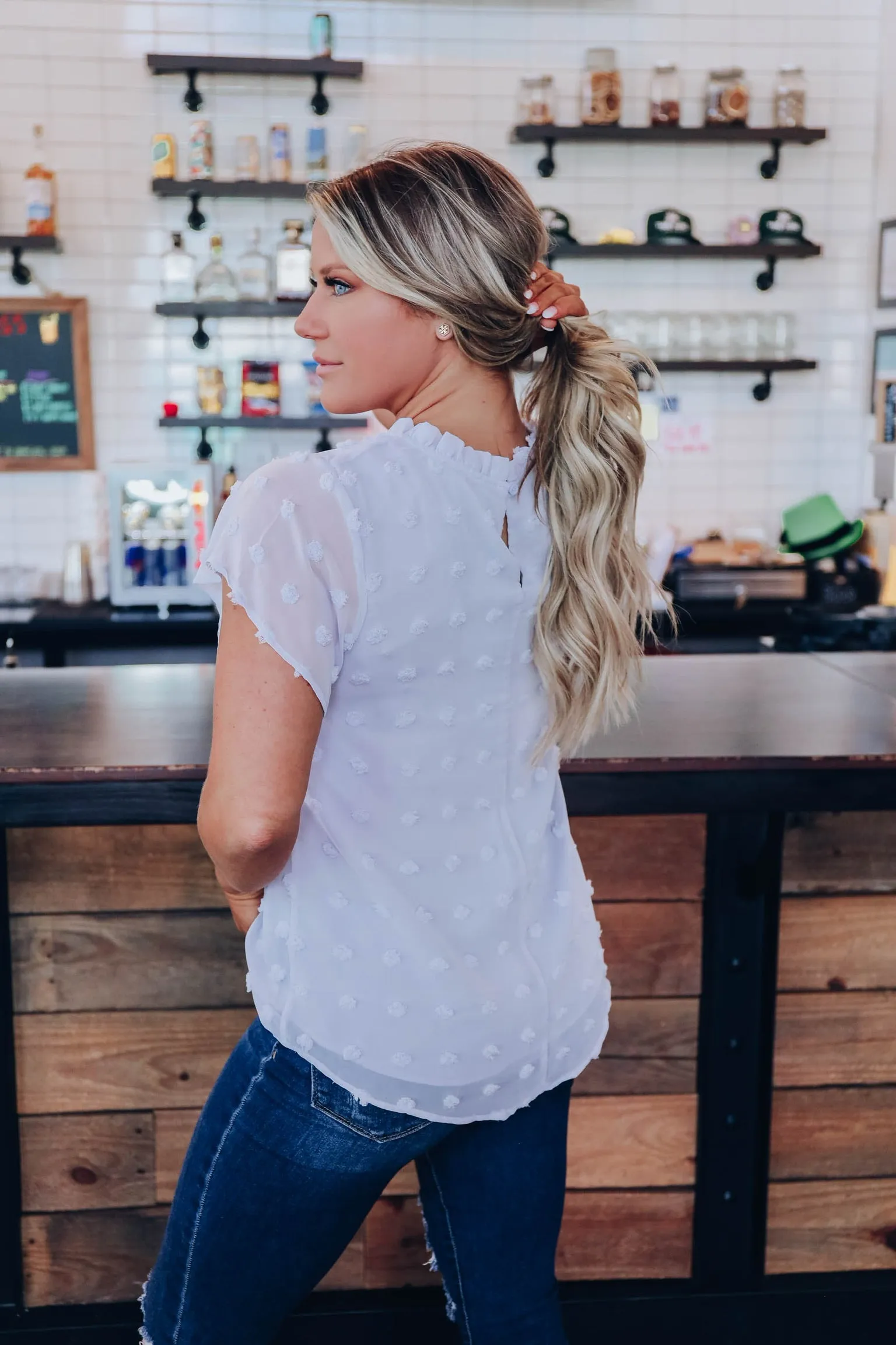 Shayla Swiss Dot Chiffon Blouse - Lavender