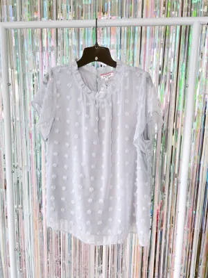 Shayla Swiss Dot Chiffon Blouse - Lavender