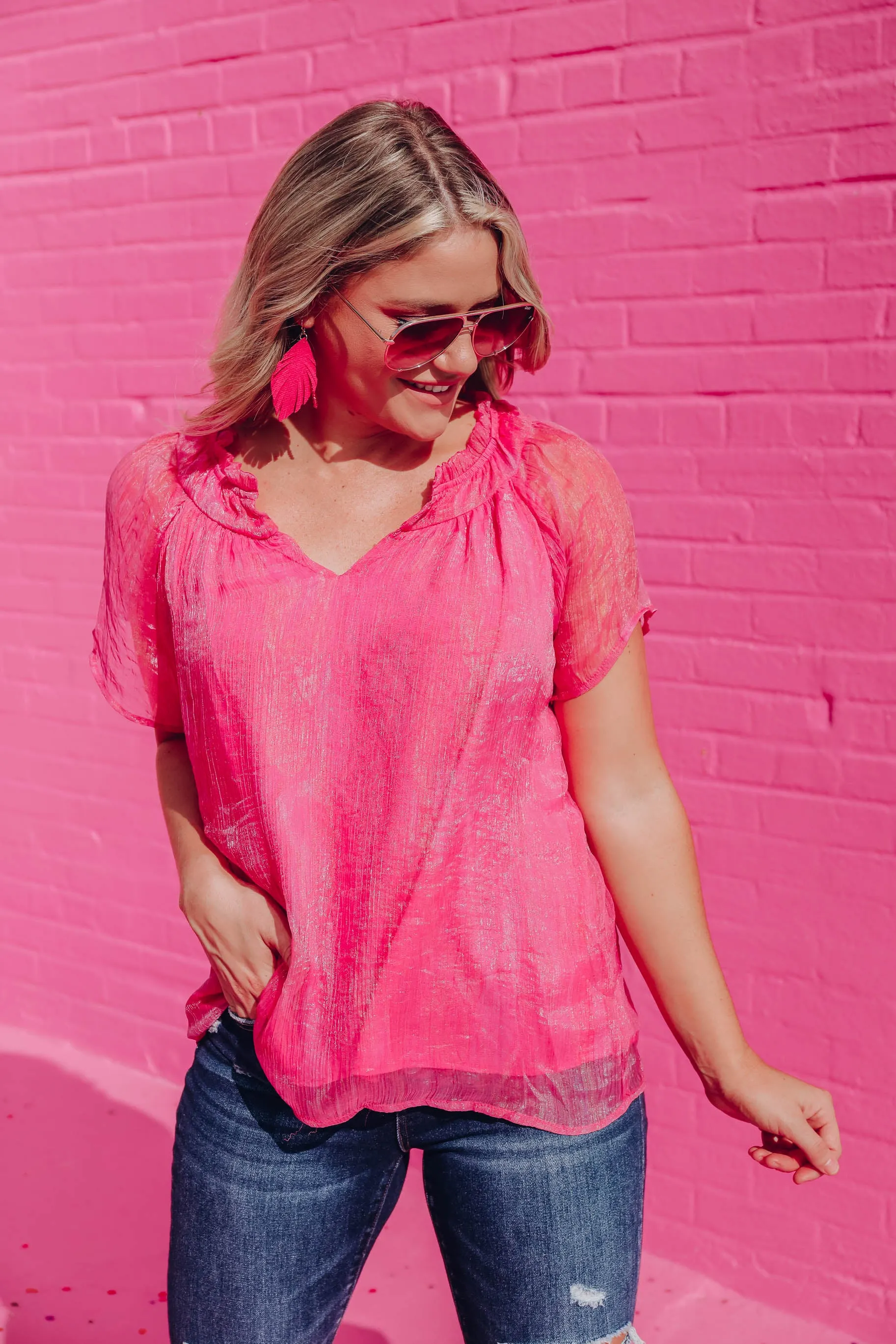 Shimmering Magenta Blouse