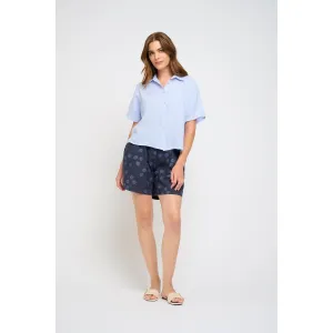 SHORT SLEEVE LINEN BLOUSE