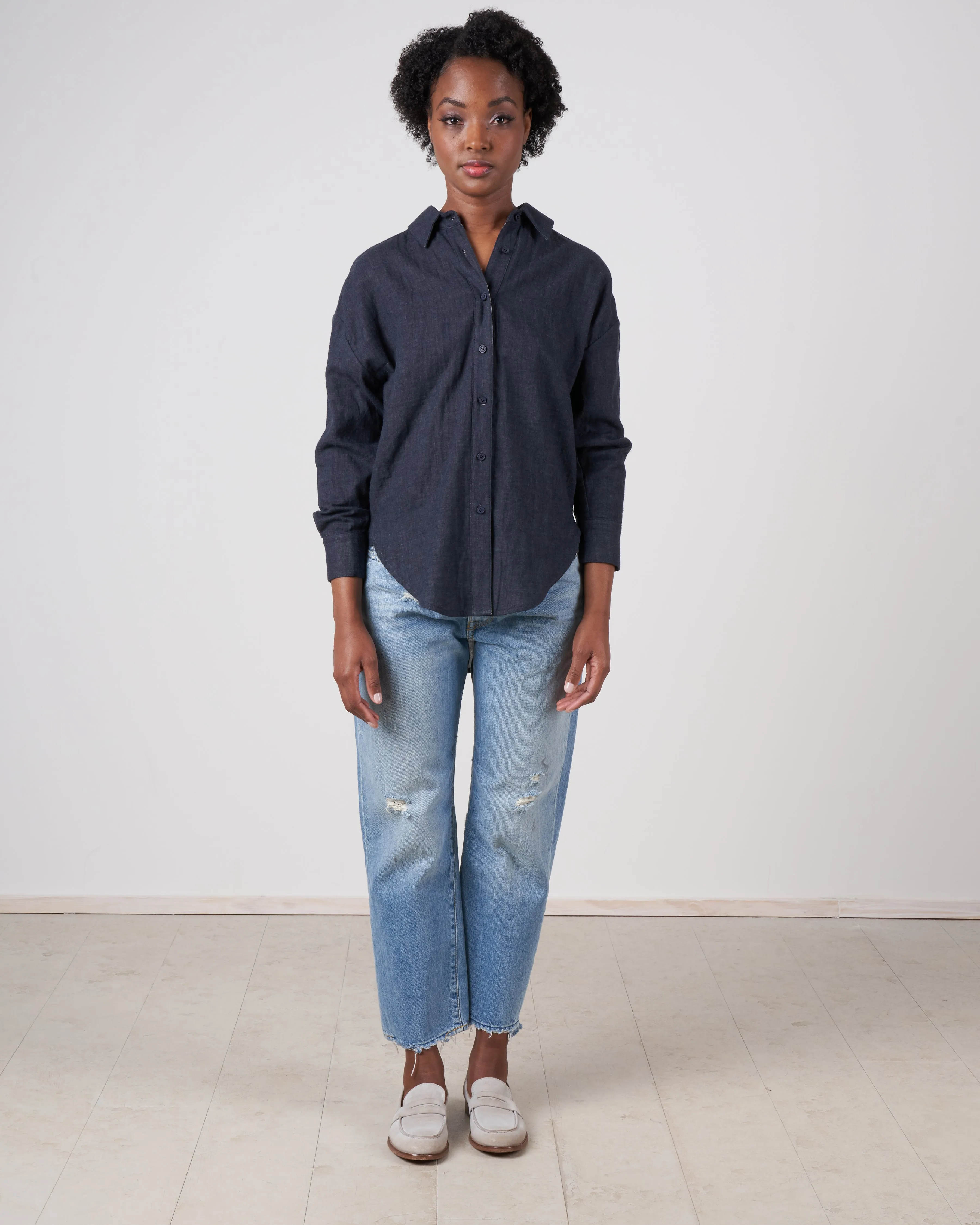 signature dolman shirt - navy
