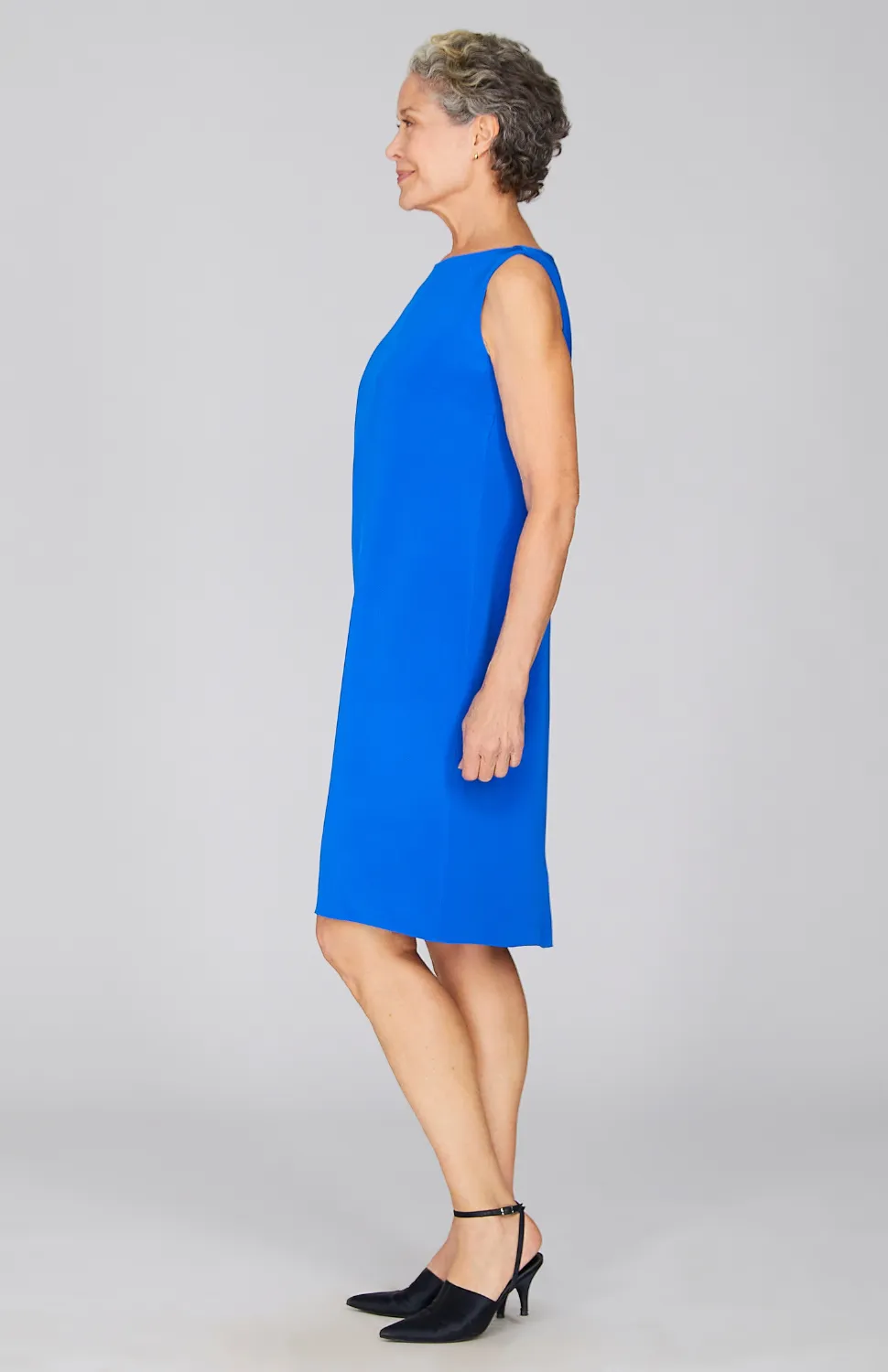 Silk High Neck Sheath Dress
