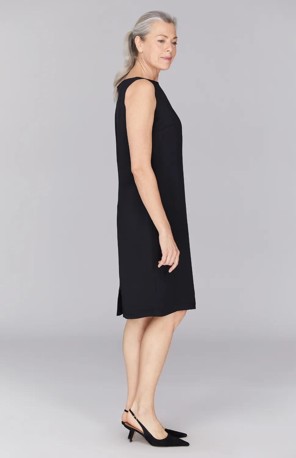 Silk High Neck Sheath Dress