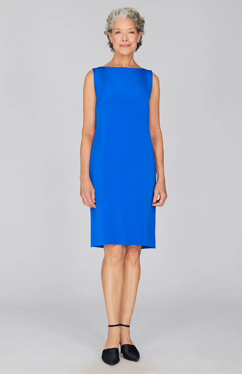 Silk High Neck Sheath Dress
