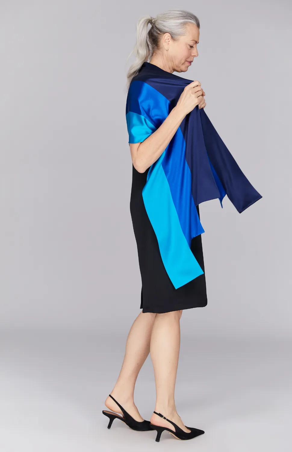 Silk High Neck Sheath Dress
