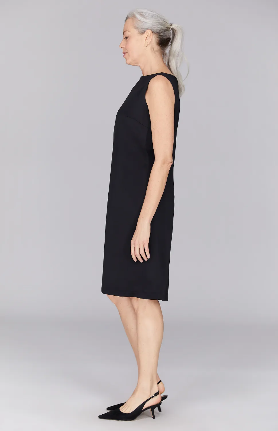 Silk High Neck Sheath Dress