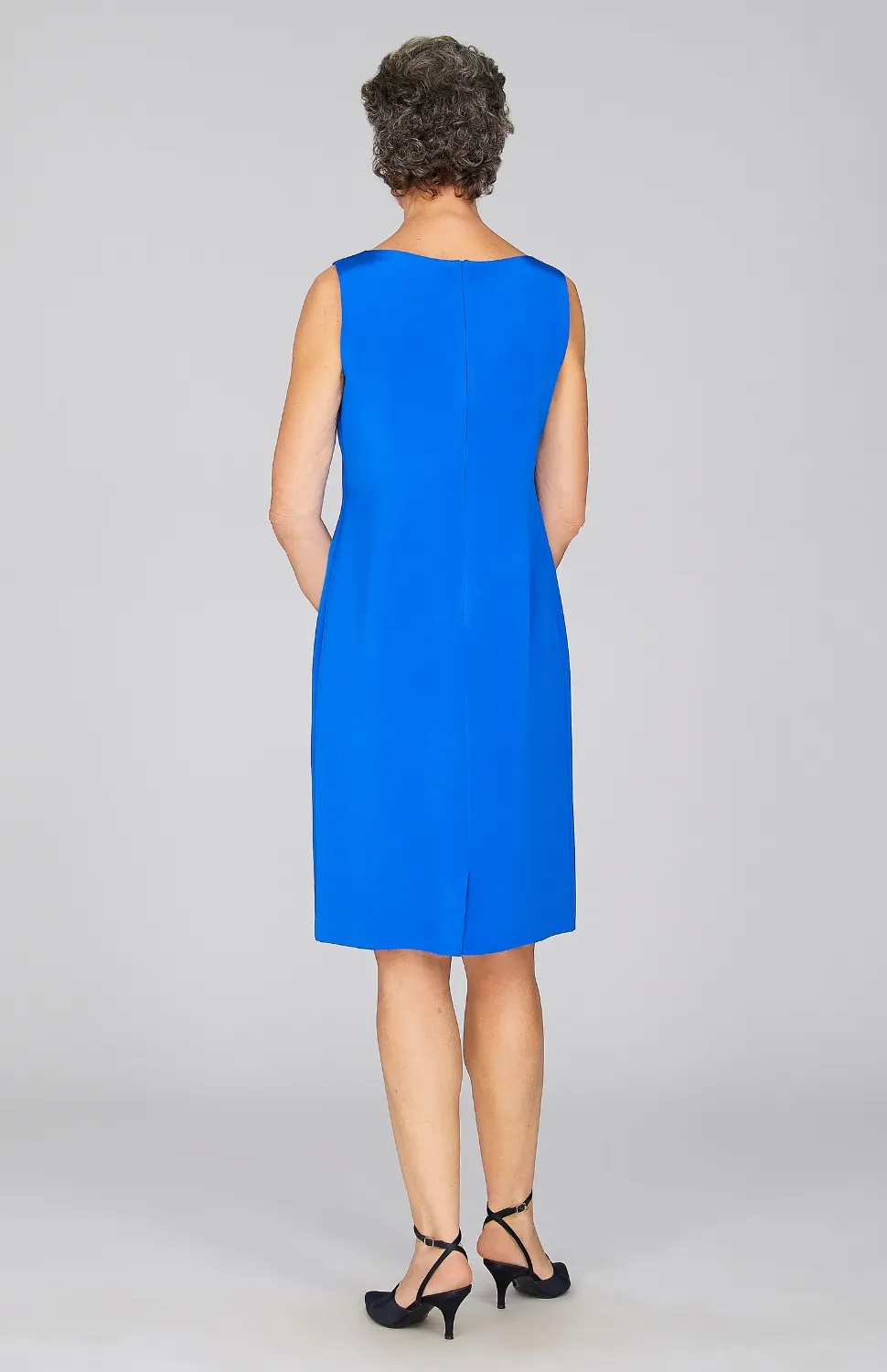 Silk High Neck Sheath Dress