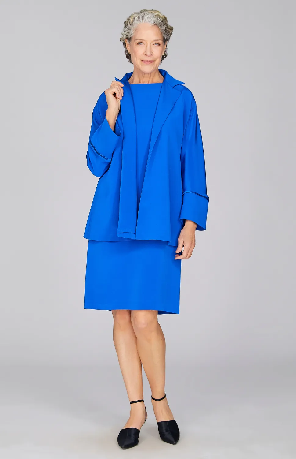 Silk High Neck Sheath Dress