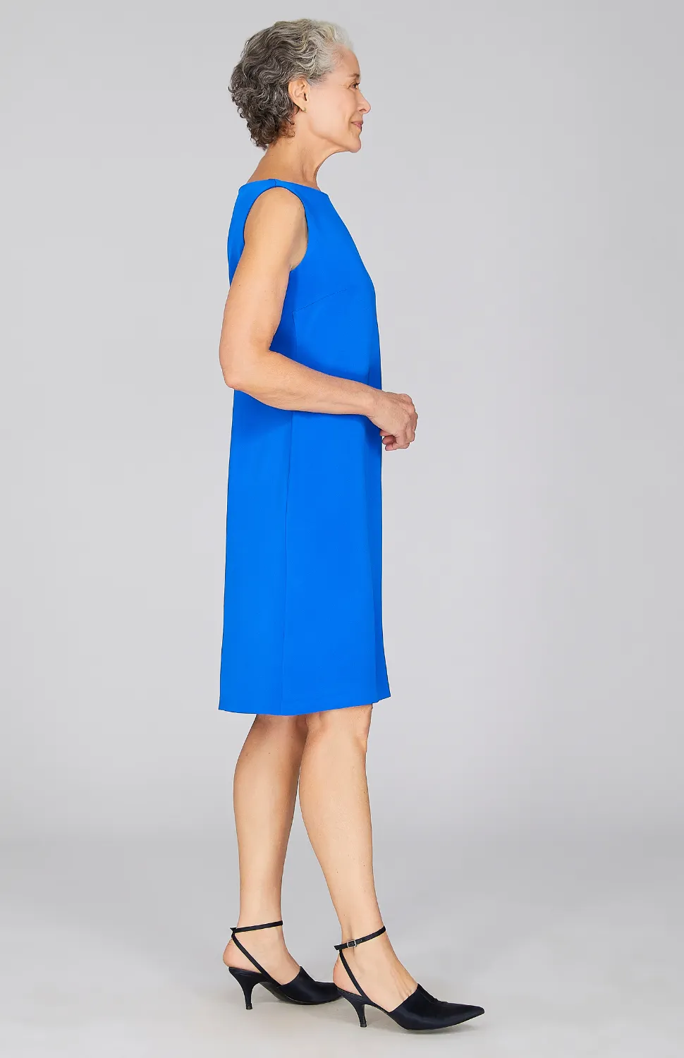 Silk High Neck Sheath Dress