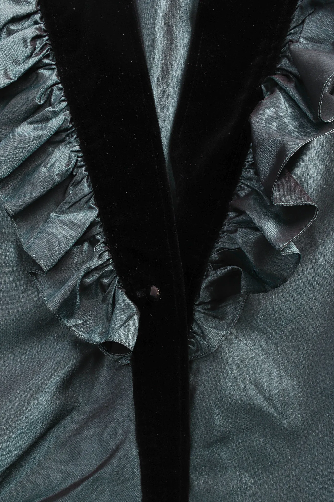 Silk Taffeta Ruffle Blouse
