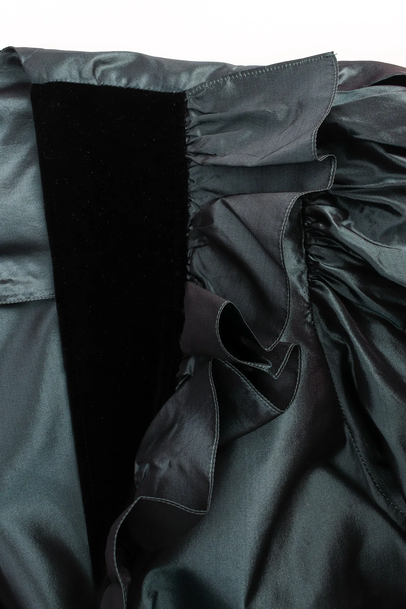 Silk Taffeta Ruffle Blouse