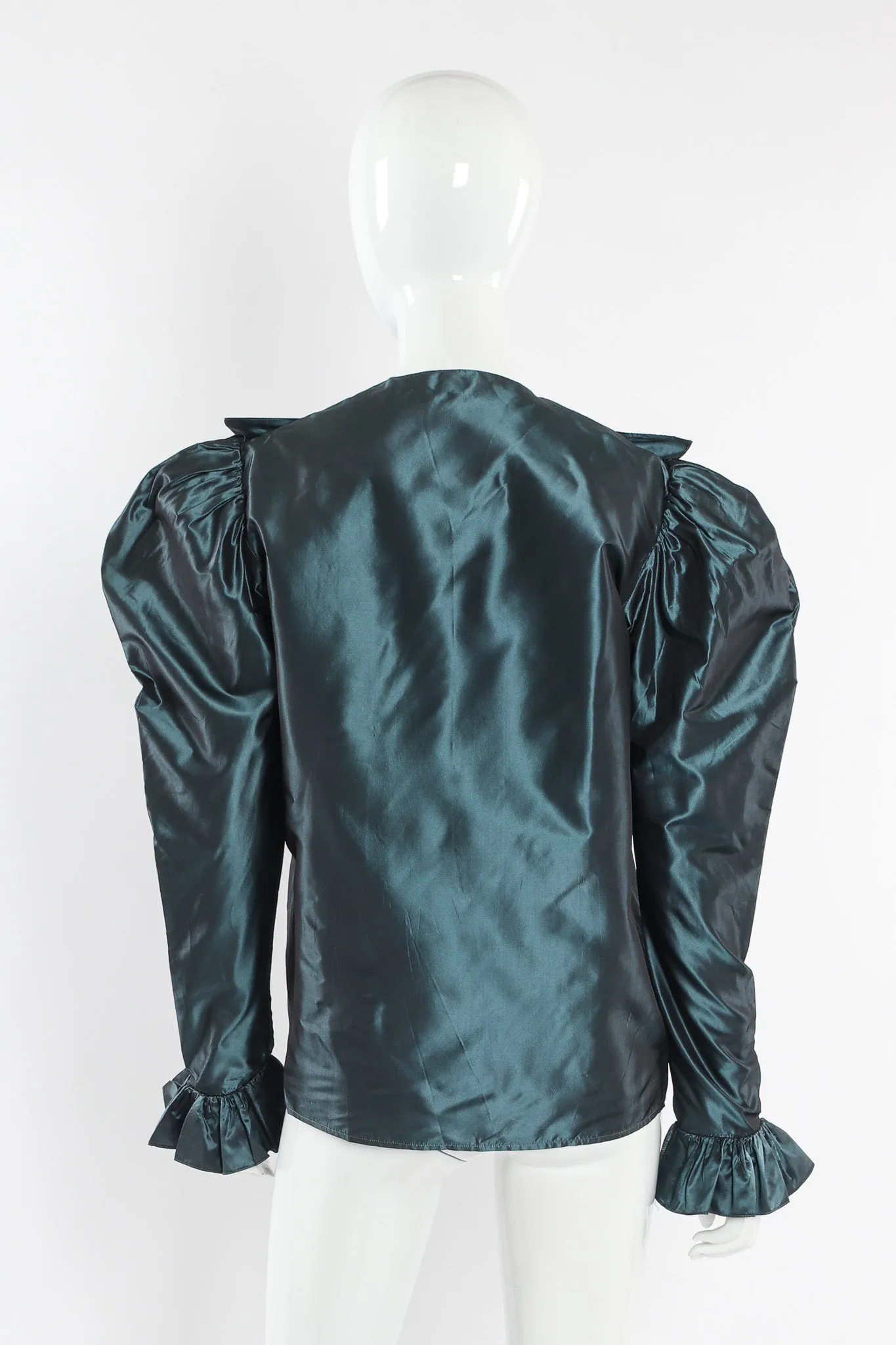 Silk Taffeta Ruffle Blouse