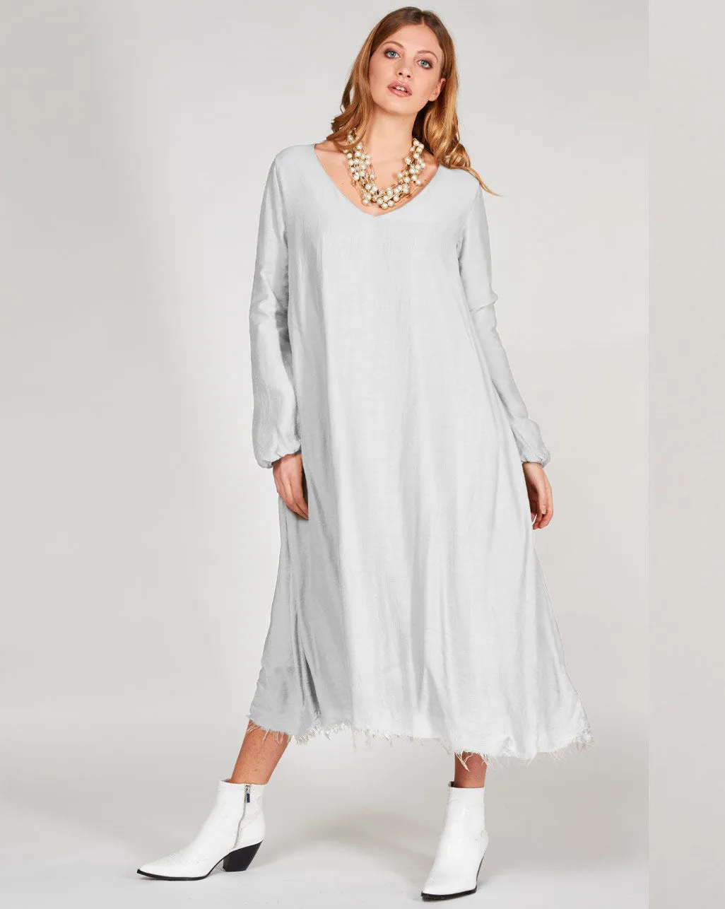Silky V-Neck Maxi Dress