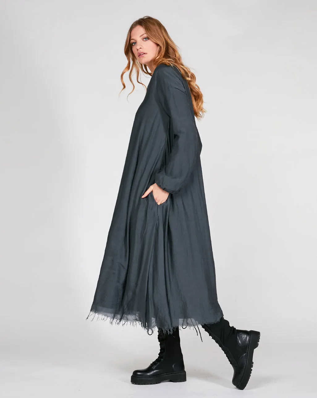 Silky V-Neck Maxi Dress