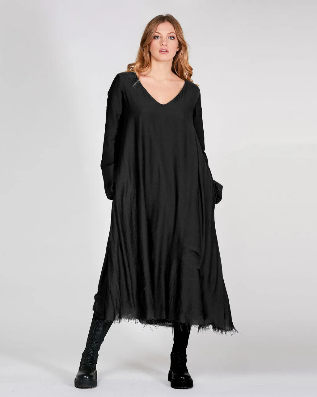 Silky V-Neck Maxi Dress